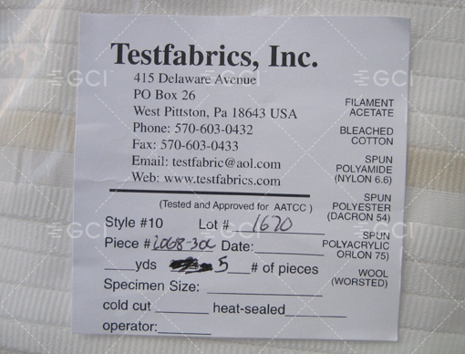 Testfabrics AATCC 10號標(biāo)準(zhǔn)多纖維布